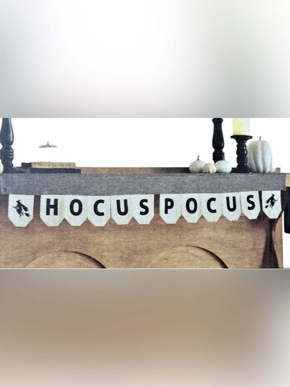 Hocus Pocus Halloween Banner Garland Witch Mantel Decor